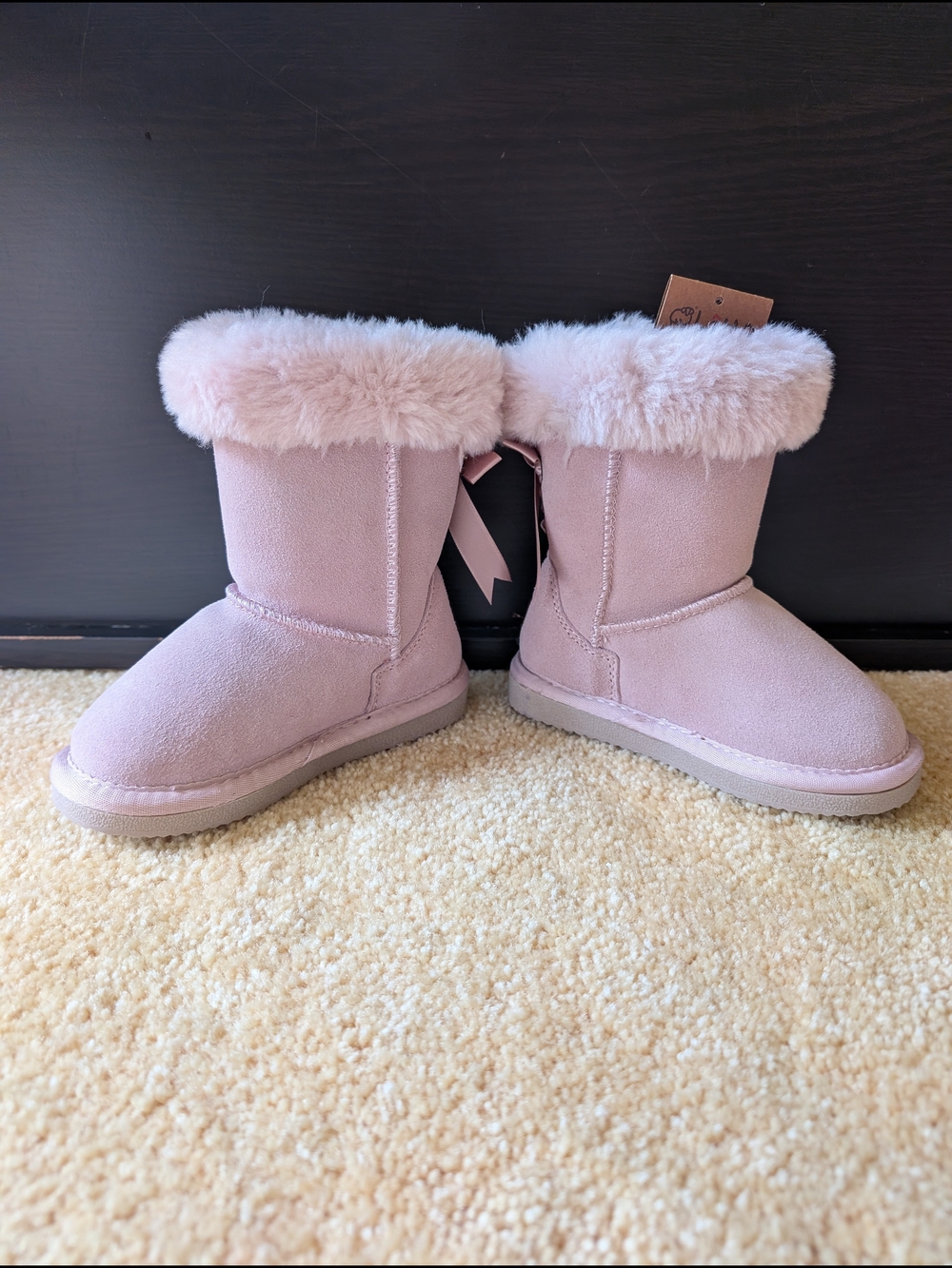 🎀 Lamo Audrey Toddler Light Pink Faux Fur Cuff Boots - Picture 6 of 6